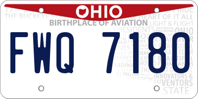 OH license plate FWQ7180
