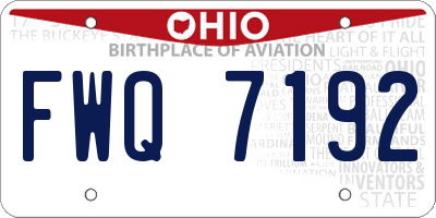 OH license plate FWQ7192