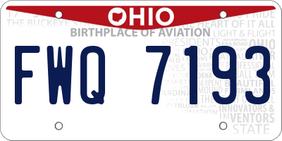 OH license plate FWQ7193