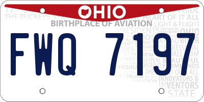 OH license plate FWQ7197