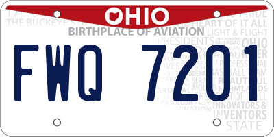 OH license plate FWQ7201