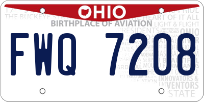 OH license plate FWQ7208