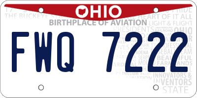 OH license plate FWQ7222