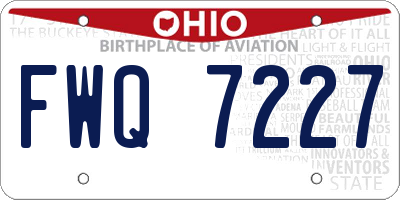 OH license plate FWQ7227