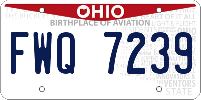 OH license plate FWQ7239