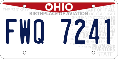 OH license plate FWQ7241