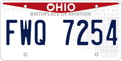 OH license plate FWQ7254