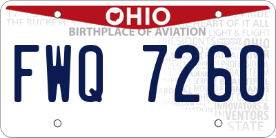 OH license plate FWQ7260