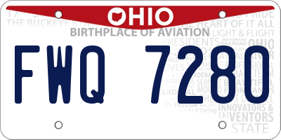 OH license plate FWQ7280