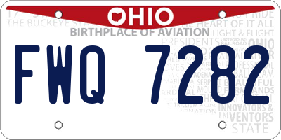 OH license plate FWQ7282