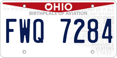 OH license plate FWQ7284