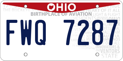 OH license plate FWQ7287