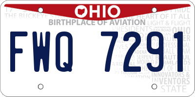 OH license plate FWQ7291