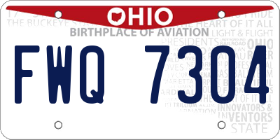 OH license plate FWQ7304