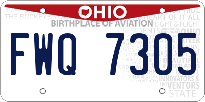 OH license plate FWQ7305