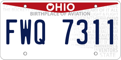 OH license plate FWQ7311