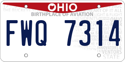 OH license plate FWQ7314