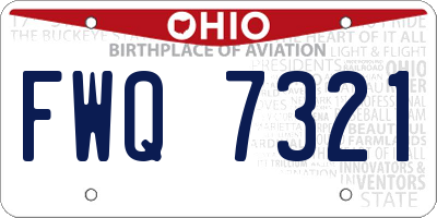 OH license plate FWQ7321