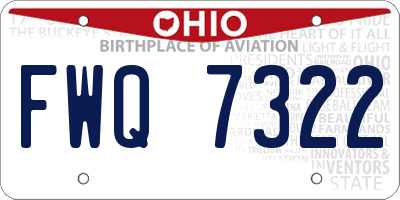 OH license plate FWQ7322
