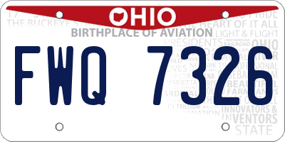 OH license plate FWQ7326