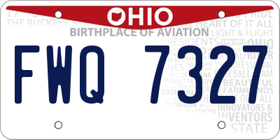 OH license plate FWQ7327