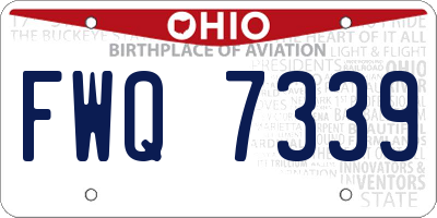 OH license plate FWQ7339