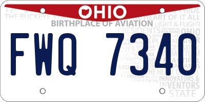 OH license plate FWQ7340