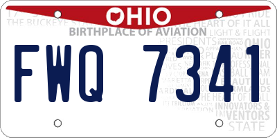 OH license plate FWQ7341