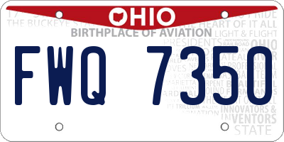 OH license plate FWQ7350