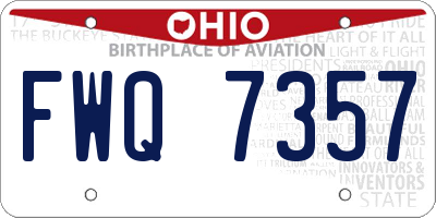 OH license plate FWQ7357