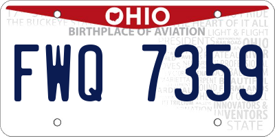 OH license plate FWQ7359
