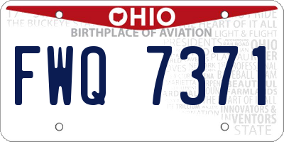 OH license plate FWQ7371