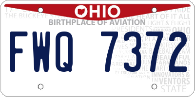 OH license plate FWQ7372