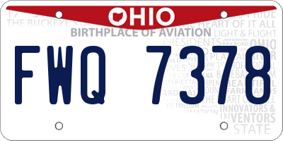 OH license plate FWQ7378