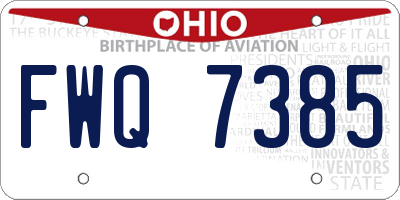 OH license plate FWQ7385