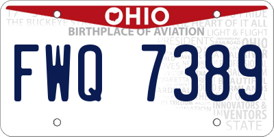 OH license plate FWQ7389