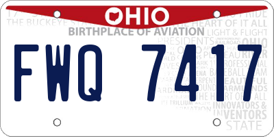 OH license plate FWQ7417
