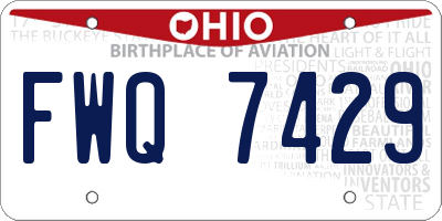 OH license plate FWQ7429