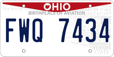 OH license plate FWQ7434