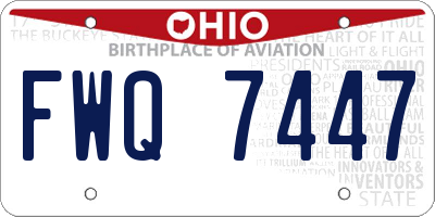 OH license plate FWQ7447