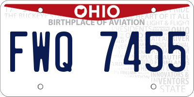 OH license plate FWQ7455