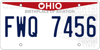 OH license plate FWQ7456
