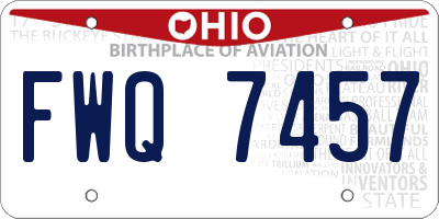 OH license plate FWQ7457
