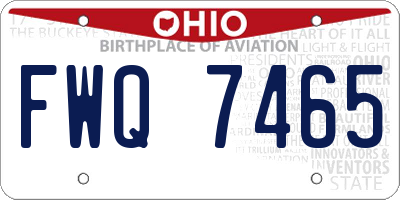 OH license plate FWQ7465