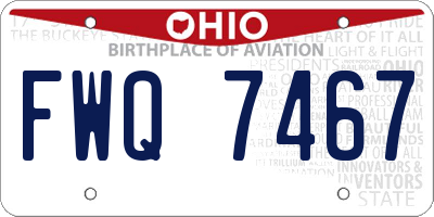 OH license plate FWQ7467