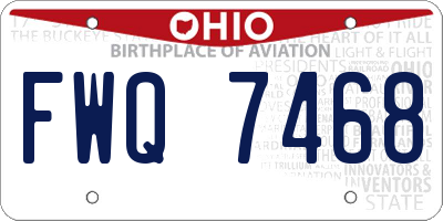 OH license plate FWQ7468