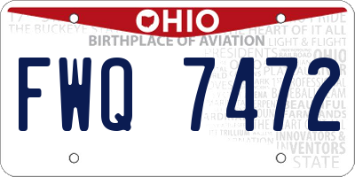 OH license plate FWQ7472
