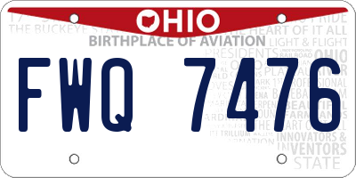 OH license plate FWQ7476
