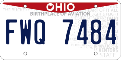 OH license plate FWQ7484