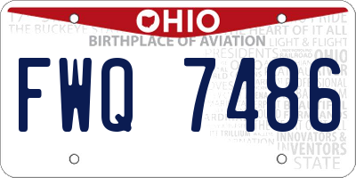 OH license plate FWQ7486